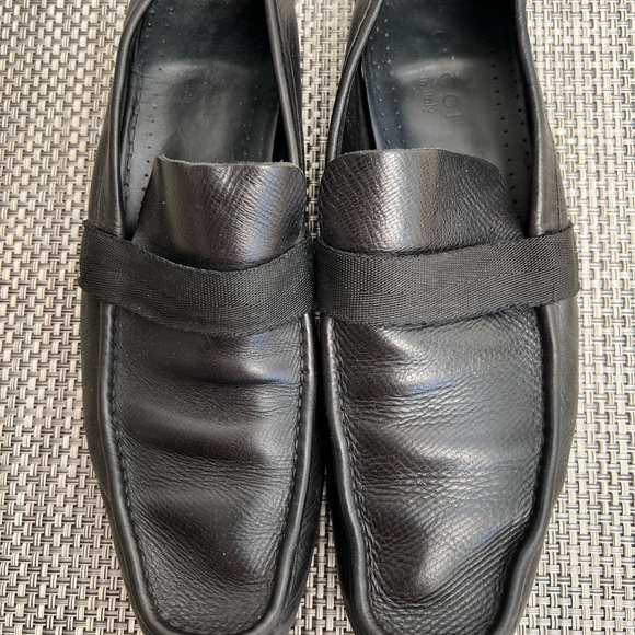 Men's “PRADA” Black Leather Driver's Loafers